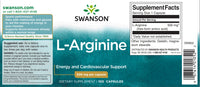 Thumbnail for L-Arginine - 500 mg 100 capsules - label