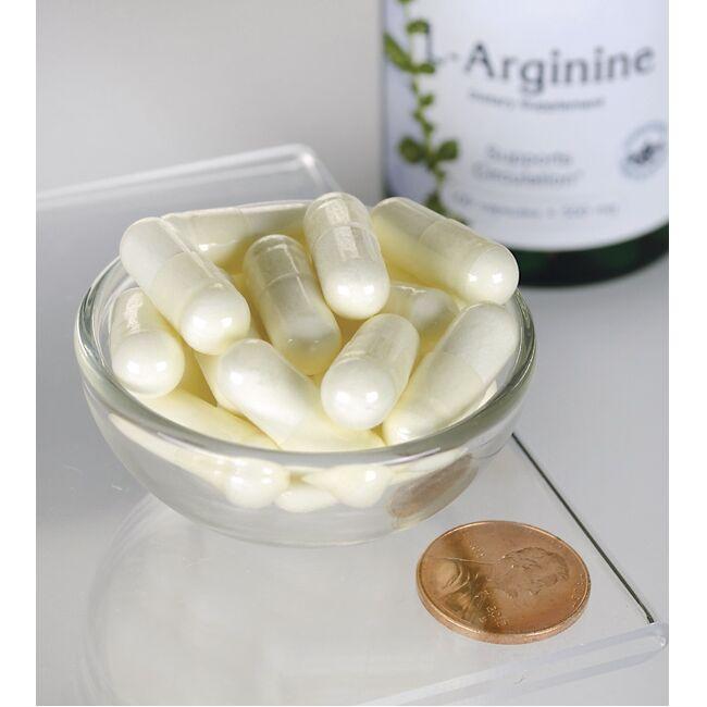 L-Arginine - 500 mg 100 capsules - pill size