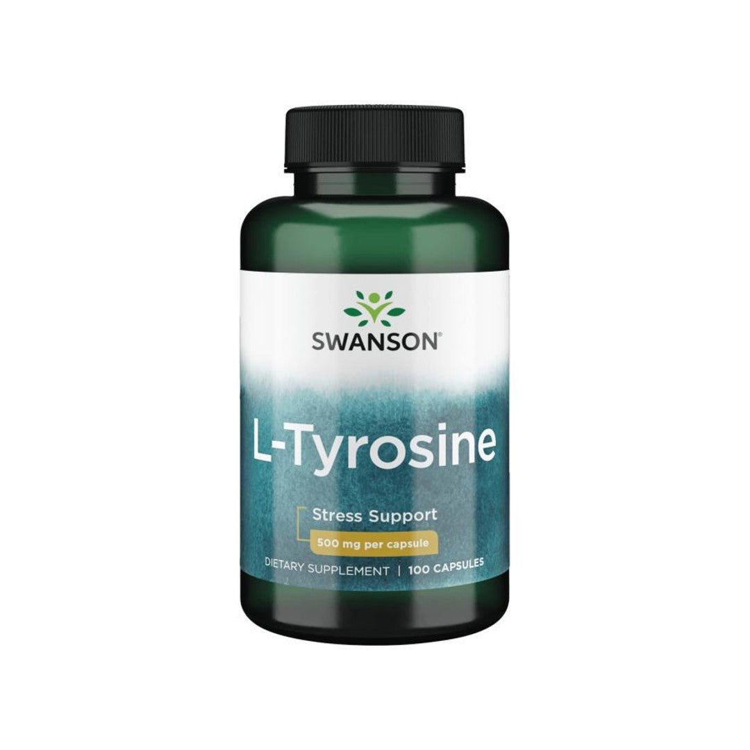 L-Tyrosine - 500 mg 100 capsules - front 