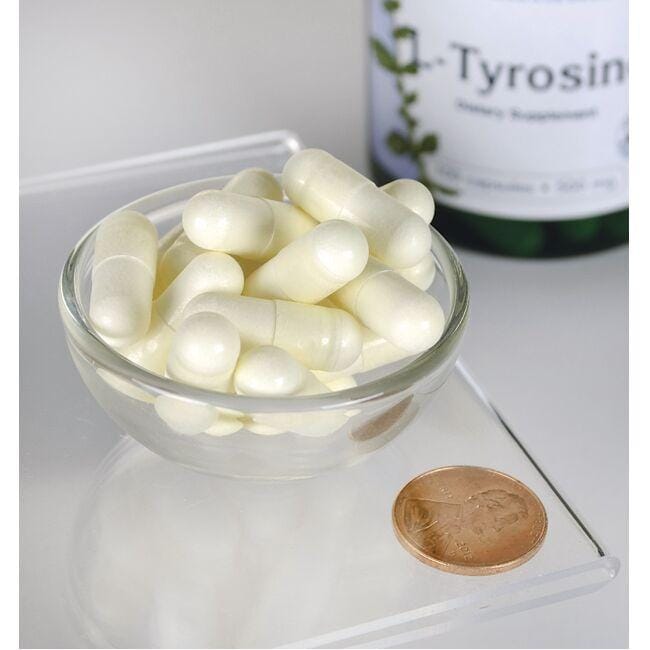 L-Tyrosine - 500 mg 100 capsules - pill size