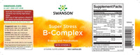 Thumbnail for Swanson B-Complex with Vitamin C - 500 mg 100 capsules label.
