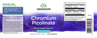 Thumbnail for A bottle of Swanson Chromium Picolinate - 200 mcg 200 capsules.