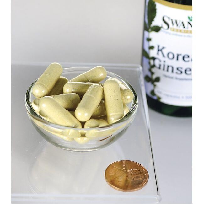 Korean Ginseng - 500 mg 100 capsules - pill size