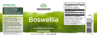 Thumbnail for The dietary supplement label for Boswellia - 400 mg 100 capsules from Swanson.