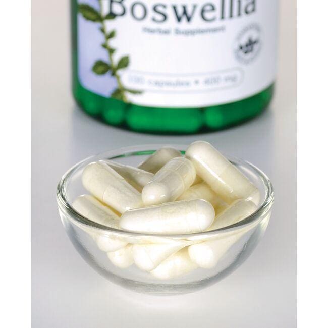 Swanson Boswellia - dietary supplement in a bowl on a table.