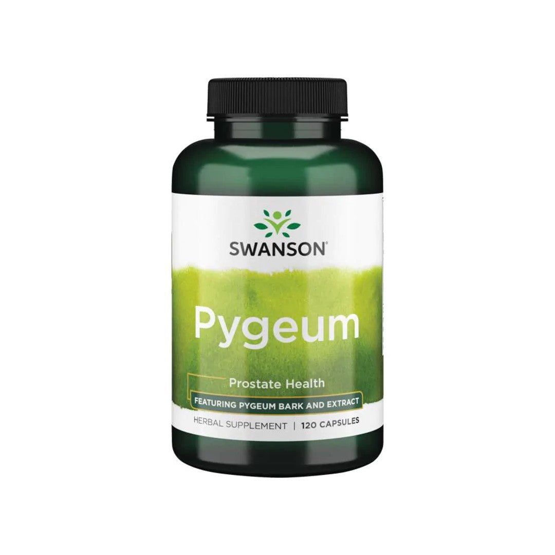 Swanson Pygeum Bark and Extract - 120 capsules promotes prostate health and urinary tract health.