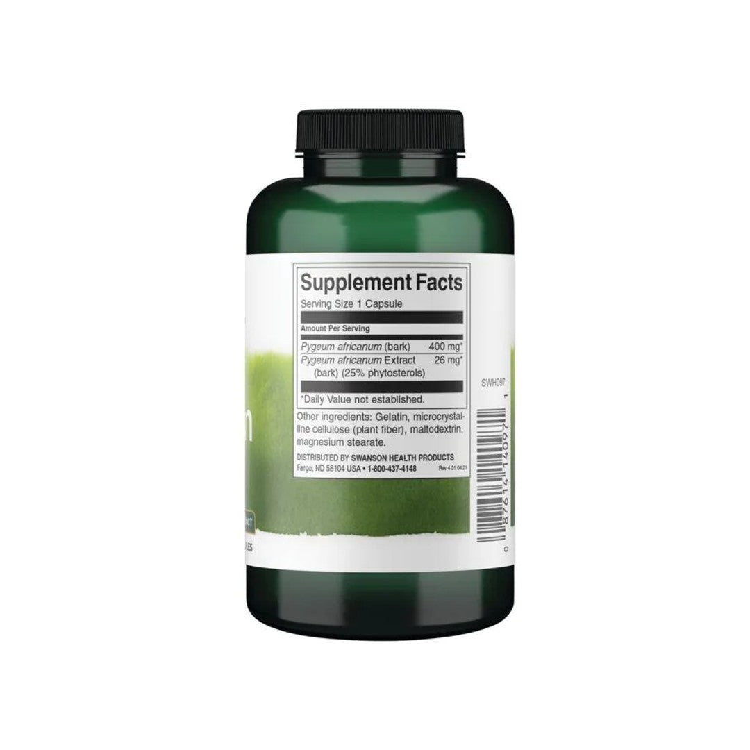 Pygeum Bark and Extract - 120 capsules - supplement facts