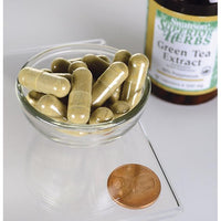 Thumbnail for Swanson's Green Tea Extract - 500 mg 60 capsules next to a penny.