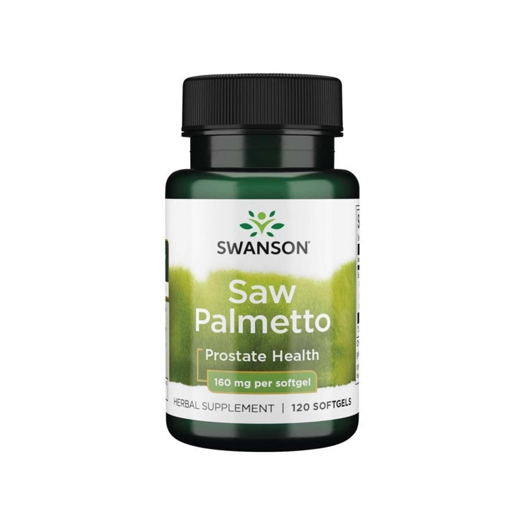 Swanson Saw Palmetto - 160 mg 120 softgel promotes prostate health and hormonal balance.