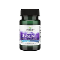 Thumbnail for A bottle of Swanson Selenium Complex - 200 mcg 90 capsules Albion Chelated, known for its bioavailability and benefits in reducing the risk of cardiovascular disease.