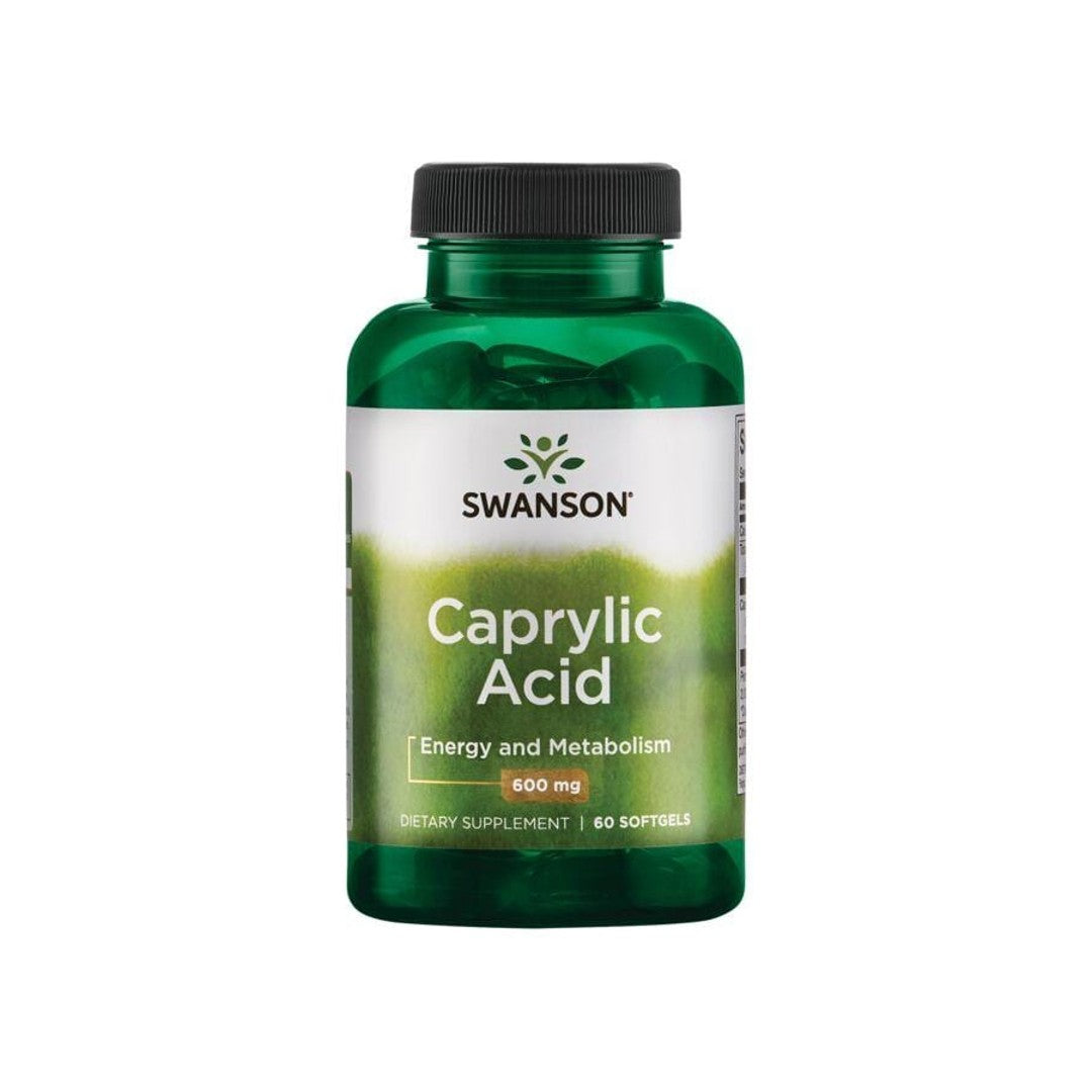 Swanson Caprylic Acid - 600 mg 60 softgel dietary supplement.