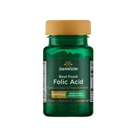 Thumbnail for A bottle of Swanson Folic Acid - 1000 mcg 100  veggie capsules Real Food.