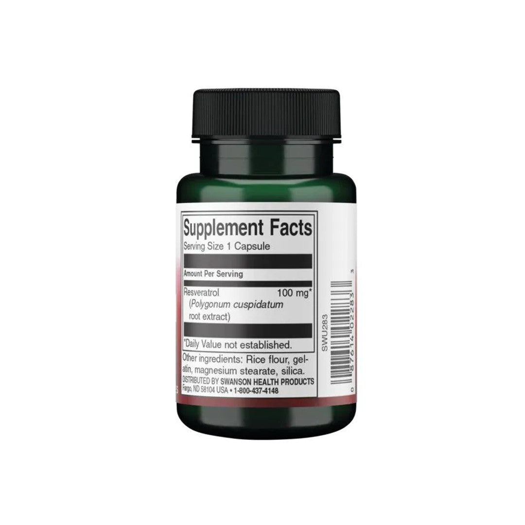 Resveratrol - 100 mg 30 capsules - supplement facts