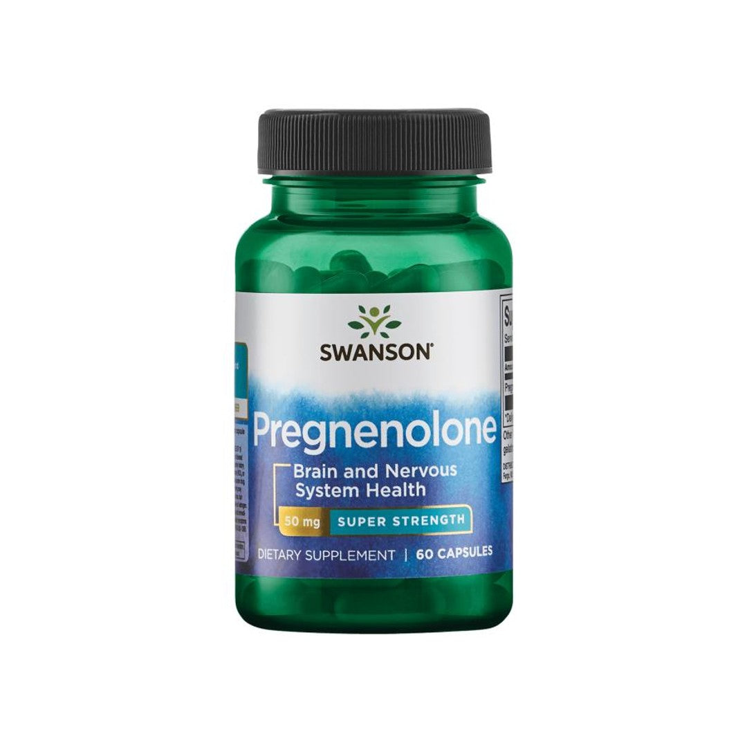 Swanson Pregnenolone - 50 mg 60 capsules is a prohormone and hormonal precursor that supports brain function.
