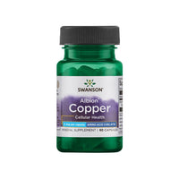 Thumbnail for A bottle of Copper - 2 mg 60 capsules Albion Chelated by Swanson.