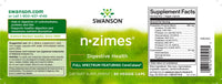 Thumbnail for Swanson N-Zimes - 90 vege capsules digestive supplement label.