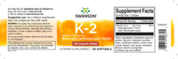 Thumbnail for Swanson's Vitamin K2 - MK-7 - 100 mcg 30 softgels is a supplement that promotes healthy bones and helps prevent osteoporosis by providing the essential vitamin K2.