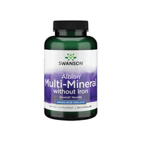 Thumbnail for The Swanson Multi-Mineral without Iron Albion - 120 capsules is an iron-free multimineral formula utilizing Albion's breakthrough chelation technologies for highly absorbable mineral glycinates.