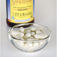 Thumbnail for A bottle of Swanson's 5-HTP 50 mg & Melatonin 3 mg 30 capsules.