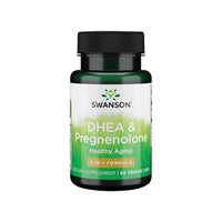 Thumbnail for A bottle of Swanson DHEA - 25 mg and Pregnenolone - 100 mg Complex 60 Veggie Capsules dietary supplements for healthy ageing.
