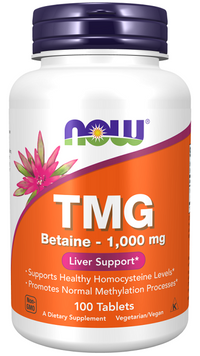 Thumbnail for Now Foods TMG Betaine 1000 mg 100 Tablets supports liver function and cardiovascular system.