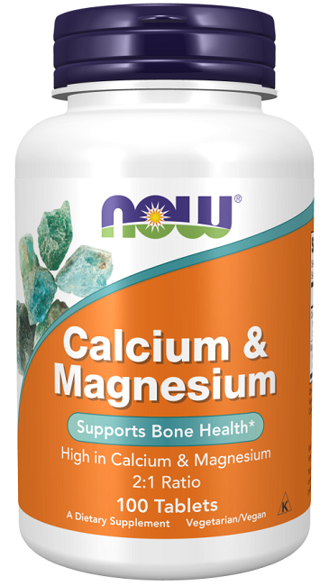 Now Foods Calcium & Magnesium 100 Tablets dietary supplement.