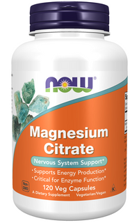 Thumbnail for Now Magnesium Citrate 120 Veg Capsules - Now Foods.
