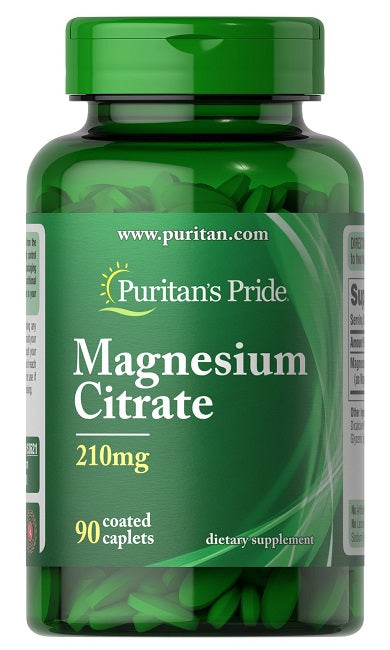 Puritan's Pride Magnesium Citrate 210 mg 90 coated caplets.