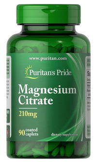 Thumbnail for Puritan's Pride Magnesium Citrate 210 mg 90 coated caplets.