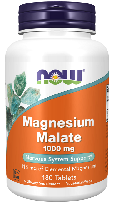 Now Now Foods Magnesium Malate 1000 mg 180 tablets.