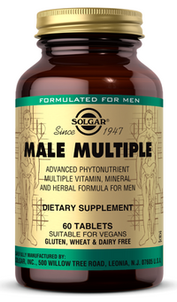 Thumbnail for A bottle of Solgar Male Multiple Multivitamins & Minerals for Men 60 Tablets.