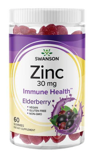 Thumbnail for Swanson Zinc 30 mg Elderberry Gummies promote daily wellness and immune health.
